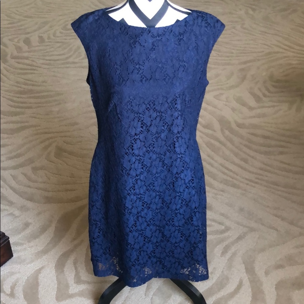Chaps size 12 blue lace dress.